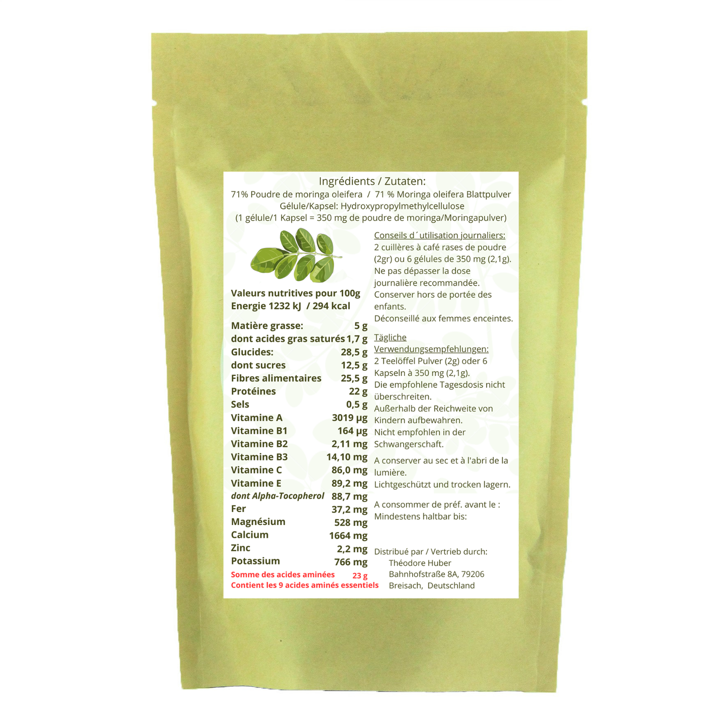 Poudre de moringa 250 g